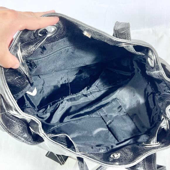 Vans Cool it Now Shoulder Tote Bag Large Black Braided Loop Handles Purse New - Picture 6 of 13